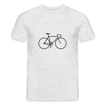 Vélo Fixie noir - T-shirt homme - gris chiné - Devant - AI Model Male 178 dark (178cm)