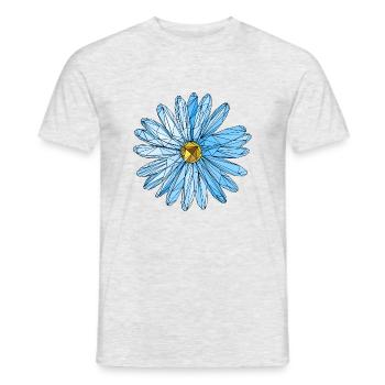 Flower blue triangle polygon art - Men's T-Shirt - heather grey - Front - AI Model Male 178 dark (178cm)