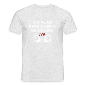 Wir geben ihrer Zukunft ein Zuhause - JVA - Männer T-Shirt - Grau meliert - Vorne - AI Model Male 178 dark (178cm)