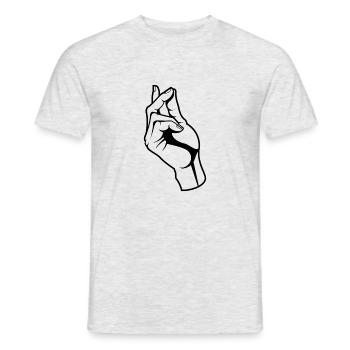 Black Finger Snap - Men's T-Shirt - heather grey - Front - AI Model Male 178 dark (178cm)