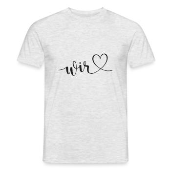 Hochzeit wir Familie Herz Liebe - Männer T-Shirt - Grau meliert - Vorne - AI Model Male 178 dark (178cm)
