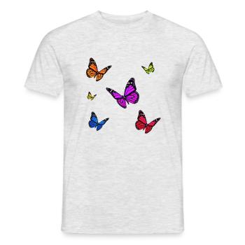 Mehrfarbiges Monarchfalter-Set - Männer T-Shirt - Grau meliert - Vorne - AI Model Male 178 dark (178cm)