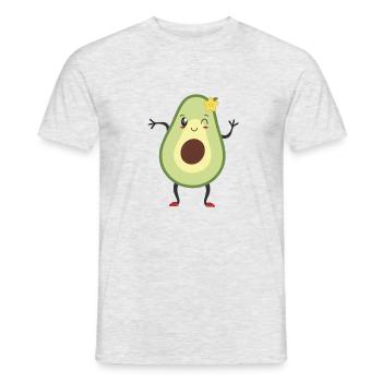 Girl avocado with flower in her hair - Men's T-Shirt - heather grey - Front - AI Model Male 178 dark (178cm)