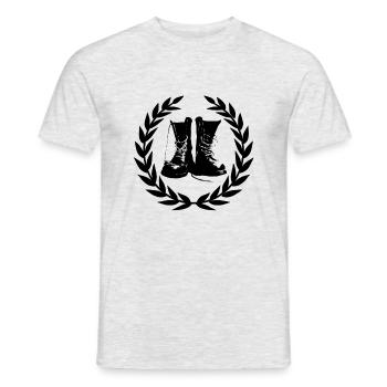 bottes de peau conception de laurier - T-shirt homme - gris chiné - Devant - AI Model Male 178 dark (178cm)