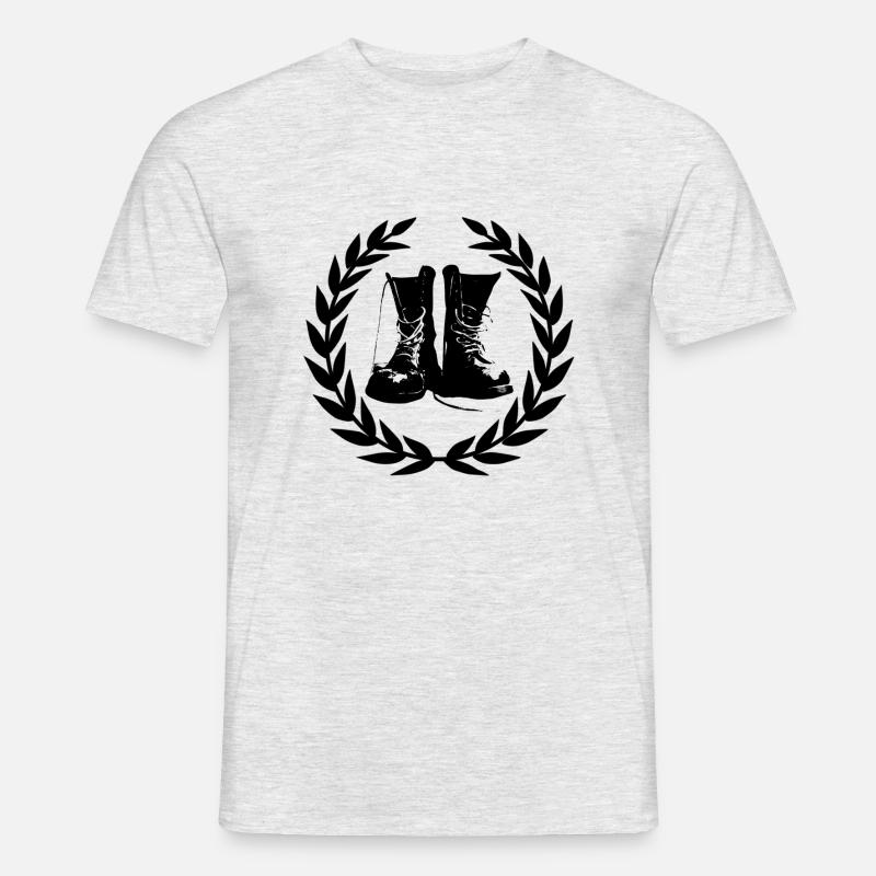 bottes de peau conception de laurier - T-shirt homme - gris chiné