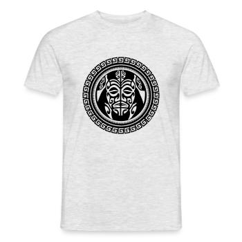 Maorie motif tortue tatouage t-shirt à capuche - T-shirt homme - gris chiné - Devant - AI Model Male 178 dark (178cm)