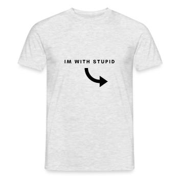Ich bin dumm - Männer T-Shirt - Grau meliert - Vorne - AI Model Male 178 dark (178cm)