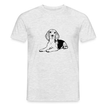 Beagle Sketch - Men's T-Shirt - heather grey - Front - AI Model Male 178 dark (178cm)