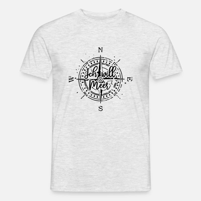 Ich will Meer - Männer T-Shirt - Grau meliert