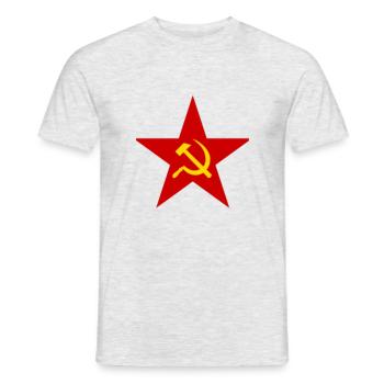 Russia Star - Men's T-Shirt - heather grey - Front - AI Model Male 178 dark (178cm)