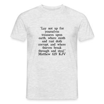 Matthew 6:19 KJV - Men's T-Shirt - heather grey - Front - AI Model Male 178 dark (178cm)