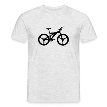 Mountainbike, Fahrrad, Geländerad, Bergfahrrad - Männer T-Shirt - Grau meliert - Vorne - AI Model Male 178 dark (178cm)