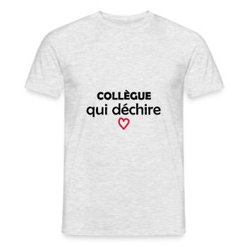 Collègue qui déchire - T-shirt homme - gris chiné - Devant - AI Model Male 178 dark (178cm)
