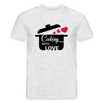 Cooking with love - Männer T-Shirt - Grau meliert - Vorne - AI Model Male 178 dark (178cm)