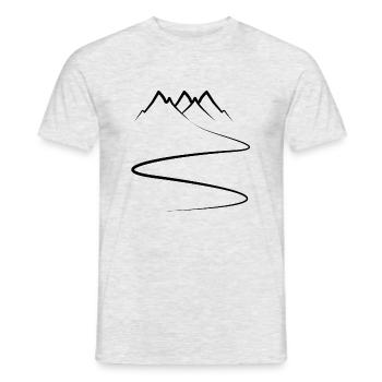 Mountains - path - skiing - hiking - trail - curves - Men's T-Shirt - heather grey - Front - AI Model Male 178 dark (178cm)