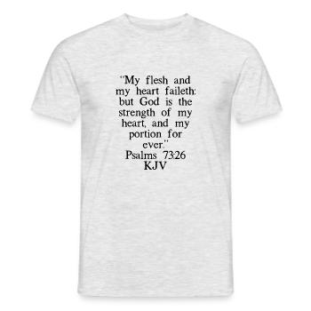 Psalms 73:26 Chinois - T-shirt homme - gris chiné - Devant - AI Model Male 178 dark (178cm)