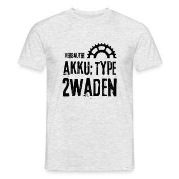 Fahrrad Geschenk - Akku Type 2Waden - Männer T-Shirt - Grau meliert - Vorne - AI Model Male 178 dark (178cm)