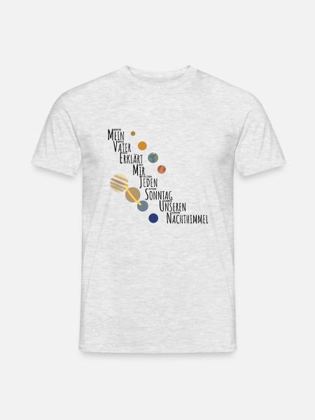 Sonnensystem Merksatz - Planeten - Weltraum - Männer T-Shirt - Grau meliert