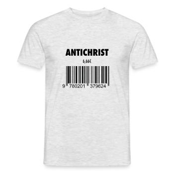 diable antichrist 666 barcode rôti satan enfer - T-shirt homme - gris chiné - Devant - AI Model Male 178 dark (178cm)