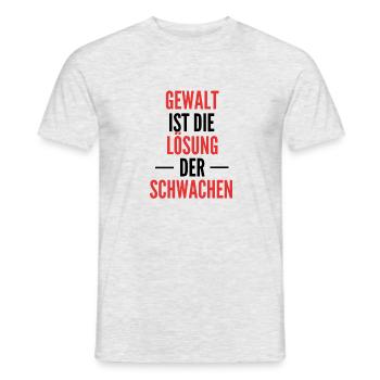 Gewalt ist die Lösung der Schwachen Frieden wut - Männer T-Shirt - Grau meliert - Vorne - AI Model Male 178 dark (178cm)