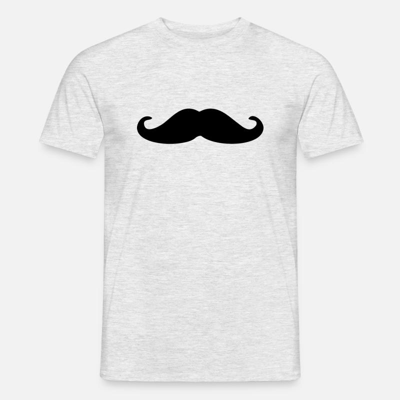 Schnurrbart - Männer T-Shirt - Grau meliert
