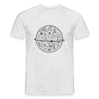 Planet of Science - Männer T-Shirt - Grau meliert - Vorne - AI Model Male 178 dark (178cm)
