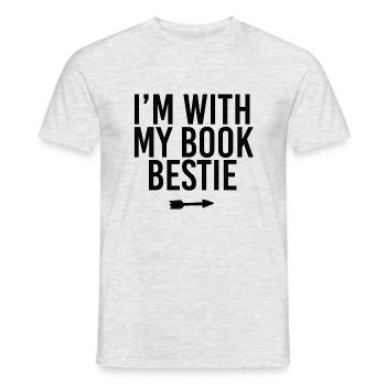 I m With My Book Bestie Black Font - T-shirt homme - gris chiné - Devant - AI Model Male 178 dark (178cm)