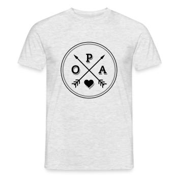 Opa ohne Jahreszahl mit Herz | Farbwechsel - Männer T-Shirt - Grau meliert - Vorne - AI Model Male 178 dark (178cm)