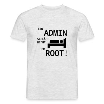 Ein Admin Root nicht Witzig Computer IT - Männer T-Shirt - Grau meliert - Vorne - AI Model Male 178 dark (178cm)