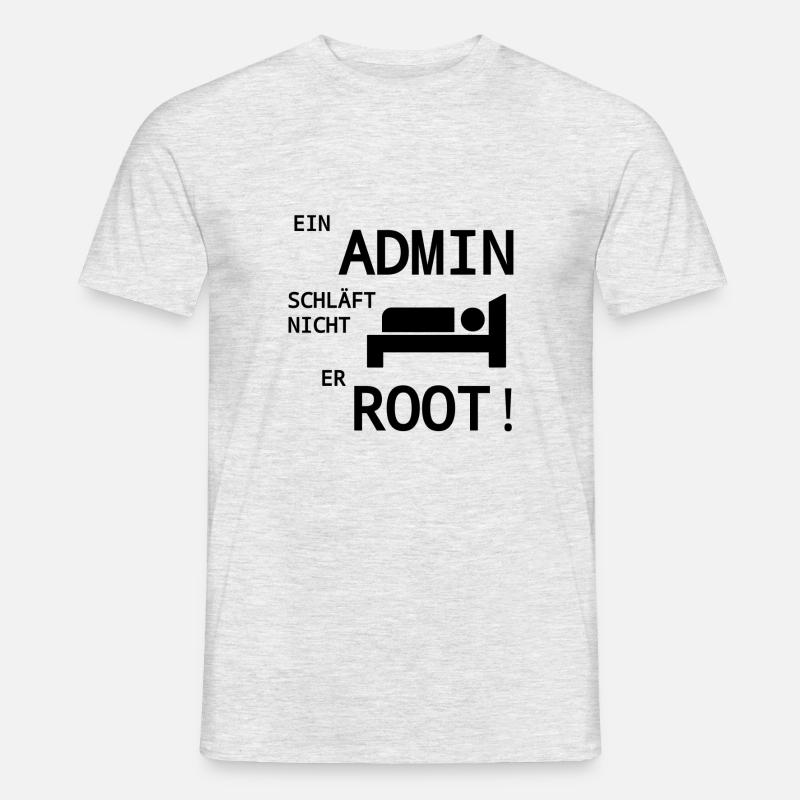 Ein Admin Root nicht Witzig Computer IT - Männer T-Shirt - Grau meliert