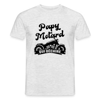 Papy motard qui déchire Grand père biker fan moto - T-shirt homme - gris chiné - Devant - AI Model Male 178 dark (178cm)