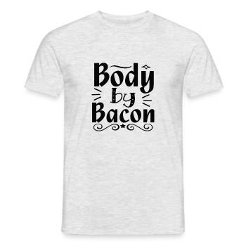 Body by Bacon - T-shirt homme - gris chiné - Devant - AI Model Male 178 dark (178cm)