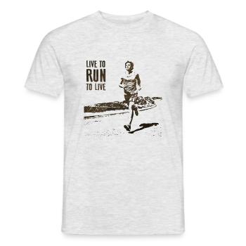 Run - Men's T-Shirt - heather grey - Front - AI Model Male 178 dark (178cm)