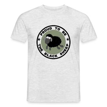 PROUD TO BE THE BLACK SHEEP - Men's T-Shirt - heather grey - Front - AI Model Male 178 dark (178cm)