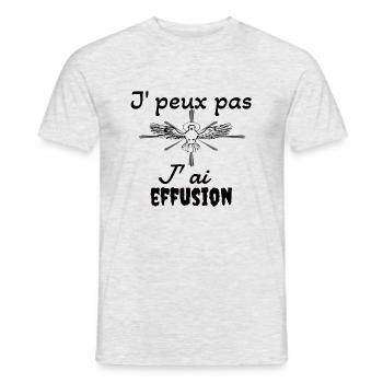Je peux pas j ai effusion onction divine - T-shirt homme - gris chiné - Devant - AI Model Male 178 dark (178cm)
