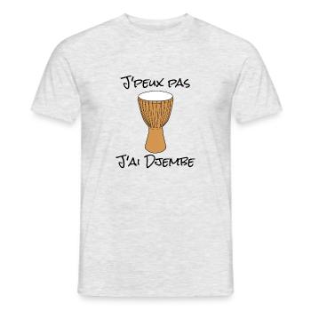 J'peux pas j'ai Djembe - T-shirt homme - gris chiné - Devant - AI Model Male 178 dark (178cm)