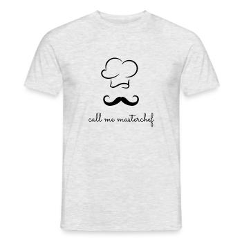 Kochdesign - call me masterchef - Männer T-Shirt - Grau meliert - Vorne - AI Model Male 178 dark (178cm)