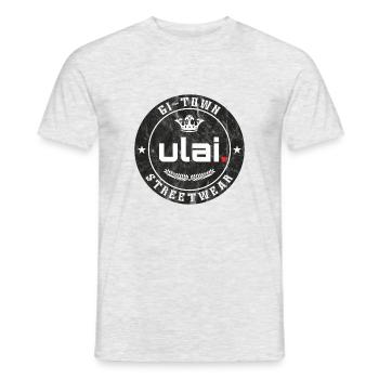 GI-TOWN Streetwear - Ulai - vintage retro - Men's T-Shirt - heather grey - Front - AI Model Male 178 dark (178cm)