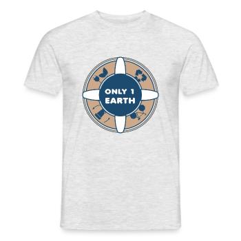 Only One Earth / Tag der Erde - Men's T-Shirt - heather grey - Front - AI Model Male 178 dark (178cm)