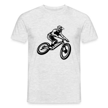 Mountainbike Biker Fahrrad Downhill - Männer T-Shirt - Grau meliert - Vorne - AI Model Male 178 dark (178cm)