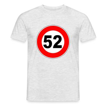 52. Geburtstag - 52 - Feier - Straßenschild - Männer T-Shirt - Grau meliert - Vorne - AI Model Male 178 dark (178cm)