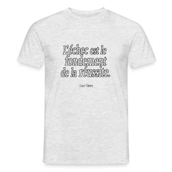 citation Lao Tseu réussite entrepreunariat mindset - T-shirt homme - gris chiné - Devant - AI Model Male 178 dark (178cm)