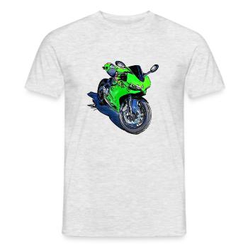 Moto Sport Vert - T-shirt homme - gris chiné - Devant - AI Model Male 178 dark (178cm)