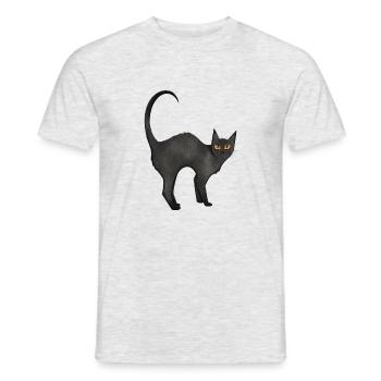 Katze Schwarz - Männer T-Shirt - Grau meliert - Vorne - AI Model Male 178 dark (178cm)
