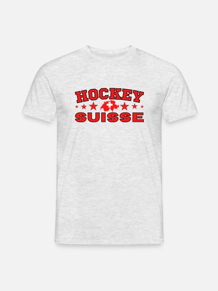 Eishockey Schweiz originelle Geschenkidee - Männer T-Shirt - Grau meliert