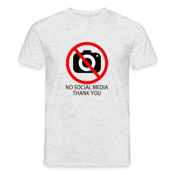 no social media - Männer T-Shirt - Grau meliert - Vorne - AI Model Male 178 dark (178cm)