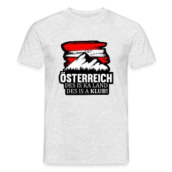 AUSTRIA ÖSTERREICH DES IS KA LAND DES IS A KLUB - Männer T-Shirt - Grau meliert - Vorne - AI Model Male 178 dark (178cm)