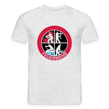 Feuerwehr Logo 3farbig - Männer T-Shirt - Grau meliert - Vorne - AI Model Male 178 dark (178cm)
