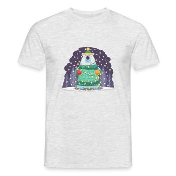 Weihnachtseisbär. - Männer T-Shirt - Grau meliert - Vorne - AI Model Male 178 dark (178cm)