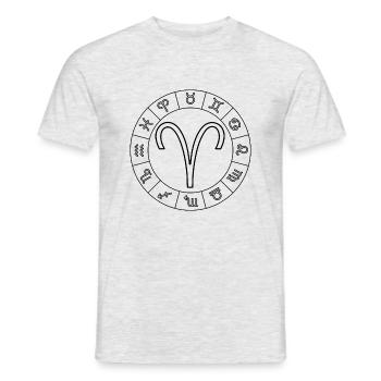 Sternzeichen Widder Aries - Männer T-Shirt - Grau meliert - Vorne - AI Model Male 178 dark (178cm)